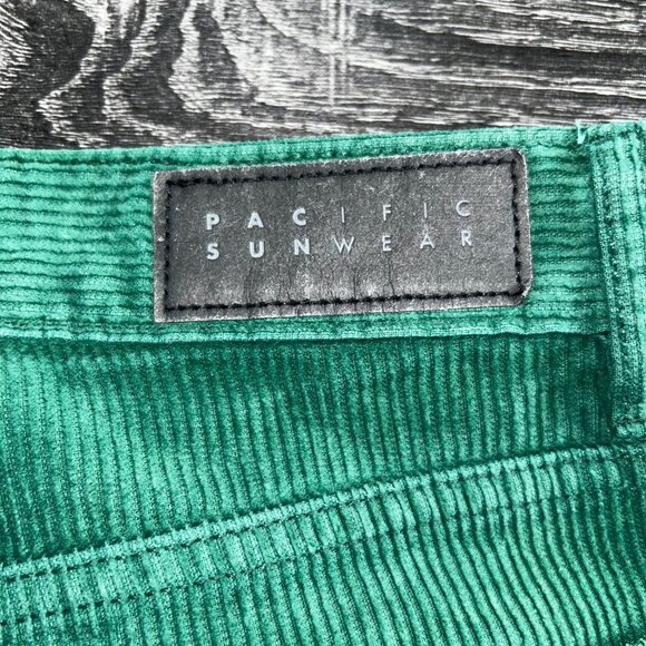 PacSun Women’s Green Corduroy Dad Jeans – Size 28 High Rise Straight Leg - Picture 6 of 6